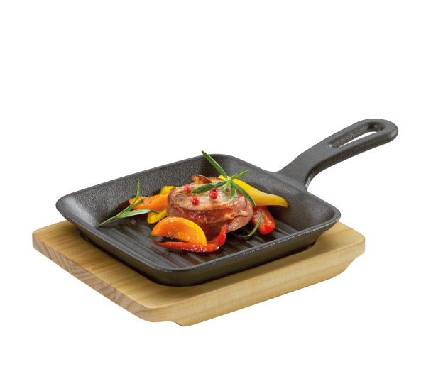 Servierpfanne KÜCHENPROFI BBQ in schwarz aus Gußeisen