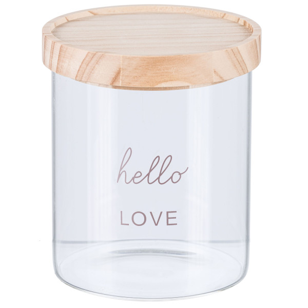 Vorratsdose HELLO in klar aus Glas