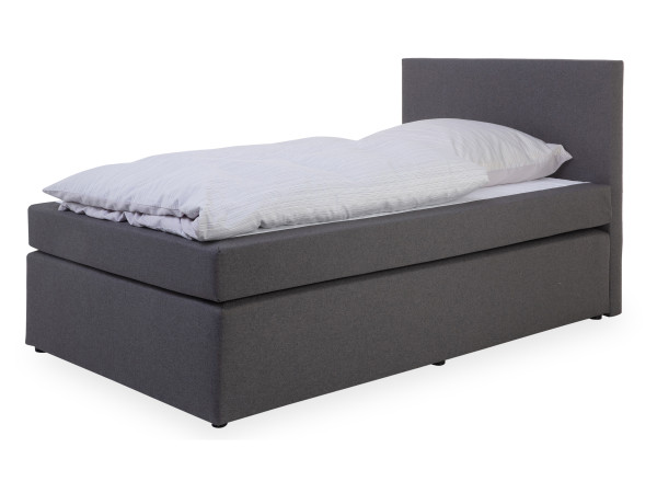 Boxspringbett HARPER SARAN in grau aus Stoff