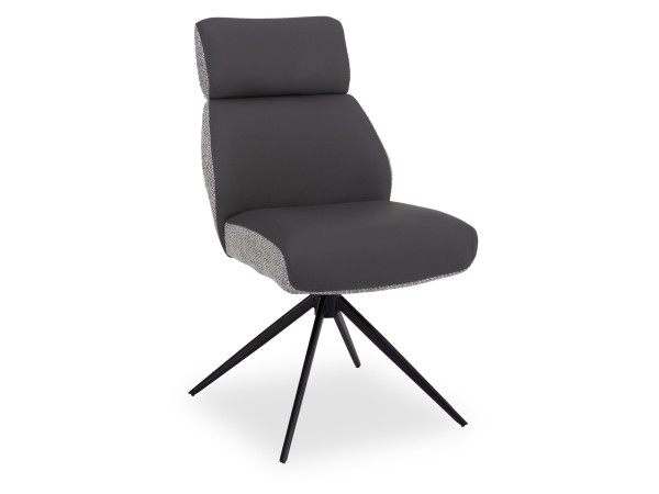 Polsterstuhl HARPER DUNDEE in grau aus Leder/Stoff