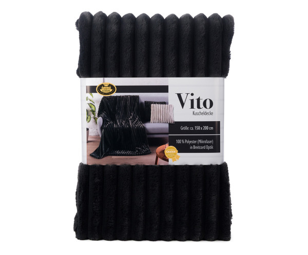 Decke vito anthrazit in anthrazit aus Polyester
