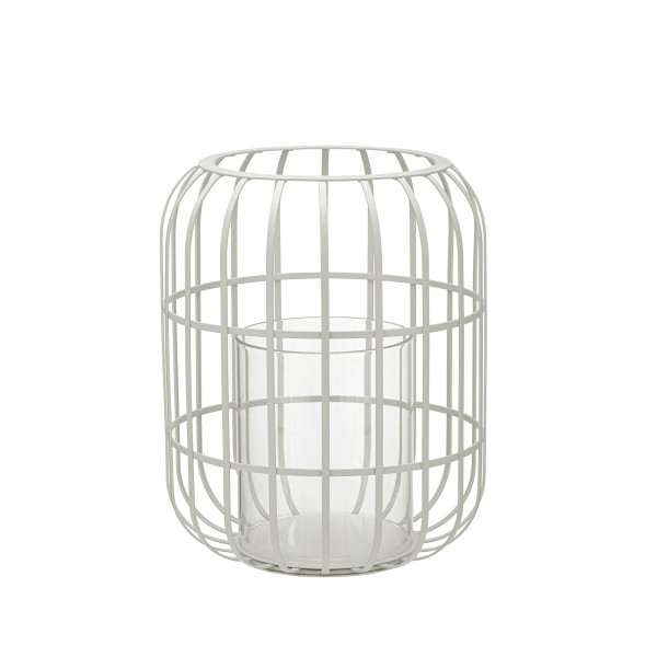 Laterne EKAHI in weiß aus Metall