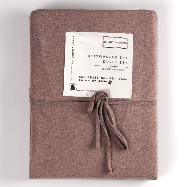 Bettwäsche SMOTHIDI Jersey in taupe aus Baumwolle