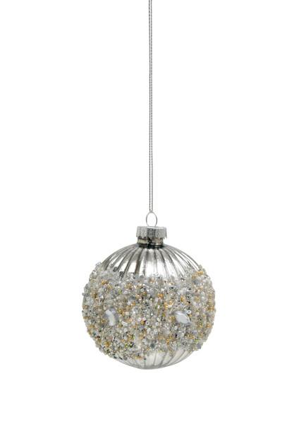 Weihnachtskugel PEARLS in schwarz aus Glas