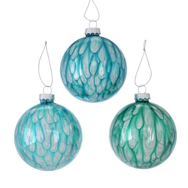 Weihnachtskugel SHADIE in türkis aus Glas