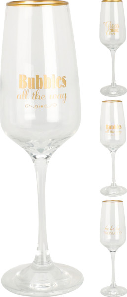Champagnerglas BUBBLES in transparent aus Glas