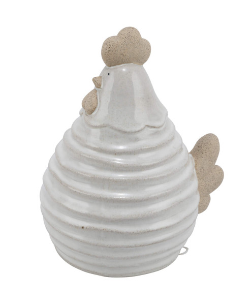 Figur HUHN in creme aus Keramik