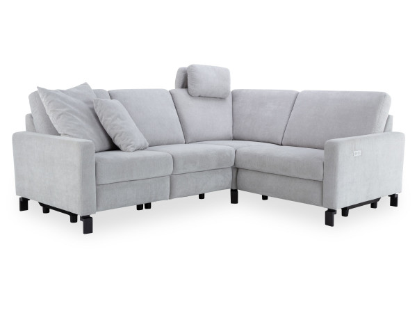 Polsterecke vito STEP PLUS in silberfarben aus Stoff