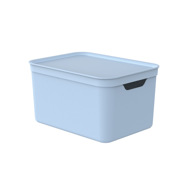 Box ALVRA mit Deckel in blau aus Polypropylen