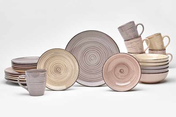 Kombiservice ROYAL in taupe aus Steingut