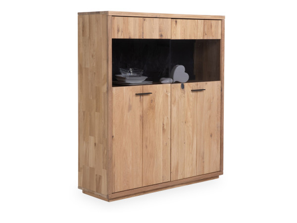 Highboard MONDO VIVANTO in Wildeiche aus Massivholz