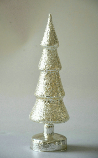 Weihnachtsbaum in silberfarben aus Glas