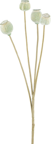 Kunstpflanze Mohn in hellgrün aus Kunststoff