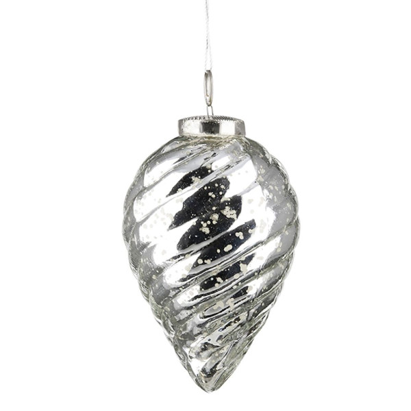 Christbaumschmuck Hänger JACKY in silberfarben aus Glas