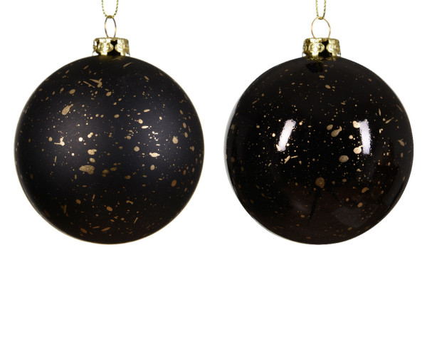 Weihnachtskugel BLACK SHINY in schwarz aus Kunststoff