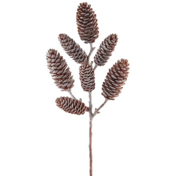 Zapfenzweig in dunkelbraun aus Kunststoff