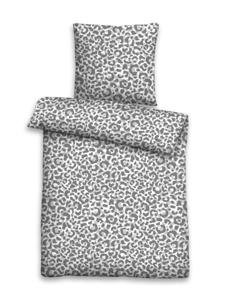 Bettwäsche SEERSUCKER in silbergrau aus Baumwolle