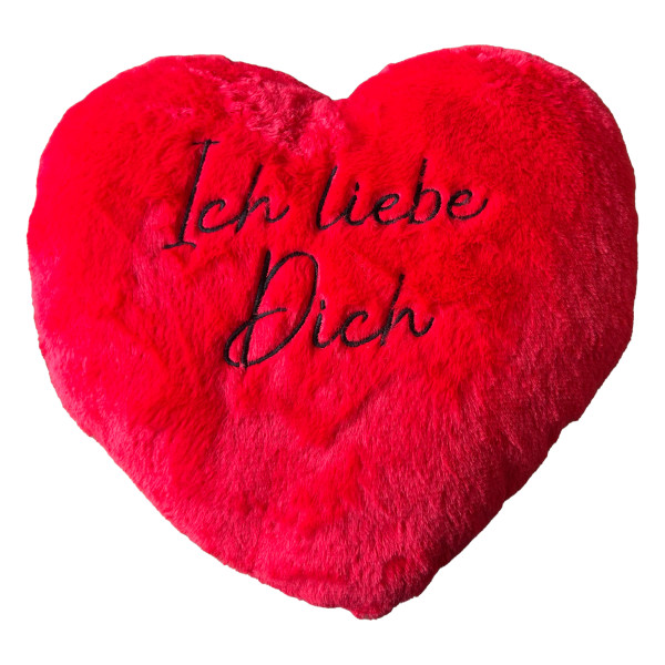 Kissen ICH LIEBE DICH in rot aus Polyester