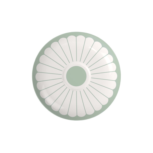 Untertasse Fleur vert in grün aus Bone China