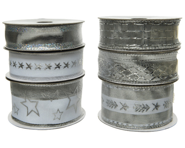 Geschenkband X-MAS in mehrfarbig aus Materialmix