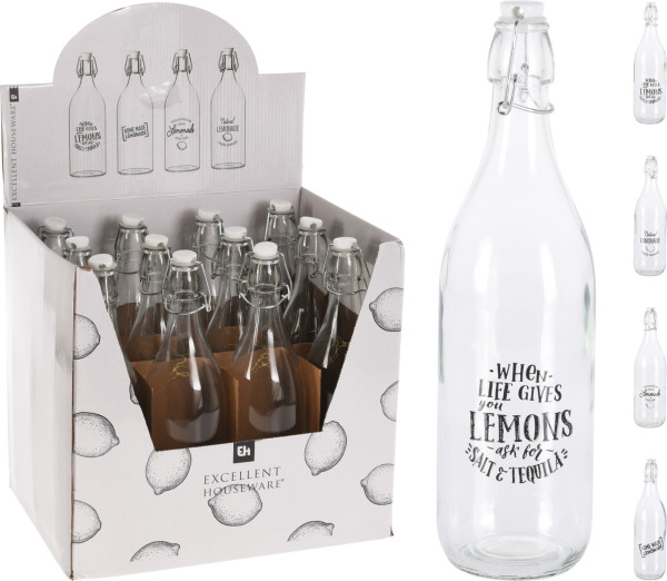 Flasche LEMONADE in klar aus Glas