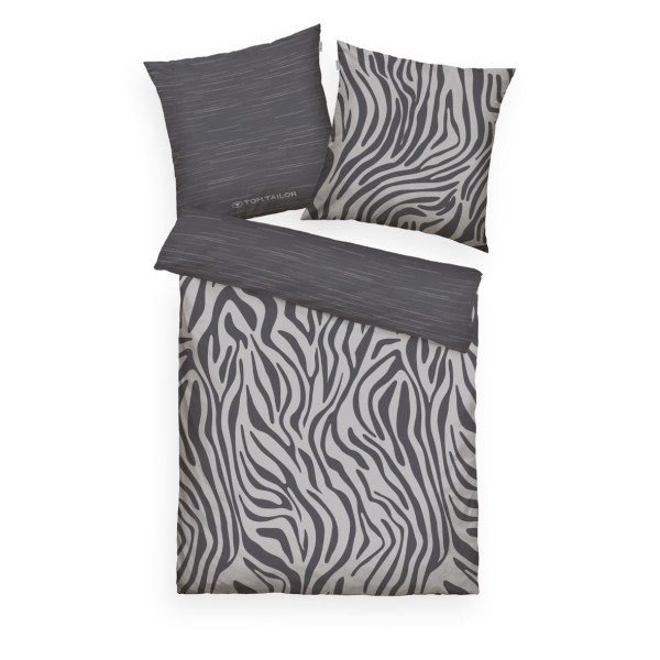 Bettwäsche TOM TAILOR Satin in grau aus Baumwolle
