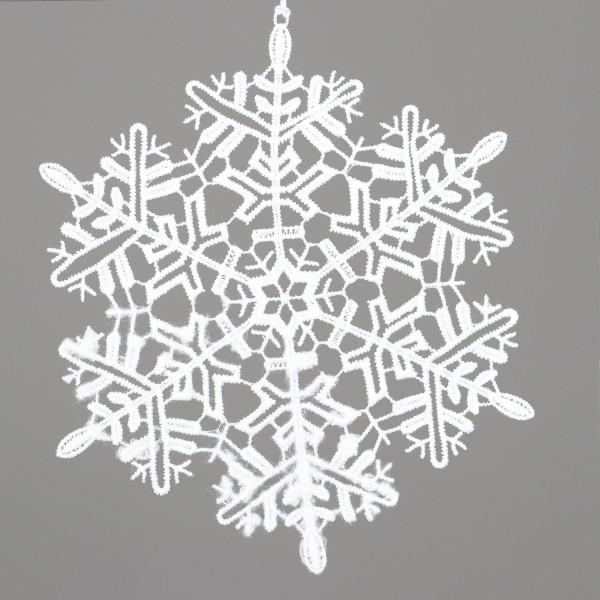 Christbaumschmuck Hänger ORNAMENT HÄKEL in weiß aus Polyester