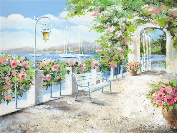 Keilrahmenbild PASSAGIO LAGO in mehrfarbig aus Holz