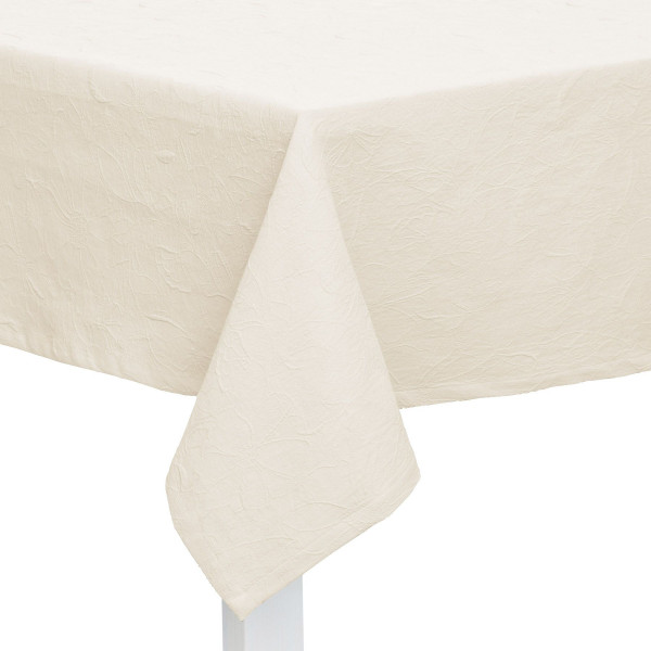 Tischdecke JUNO weiß in weiß aus Baumwolle