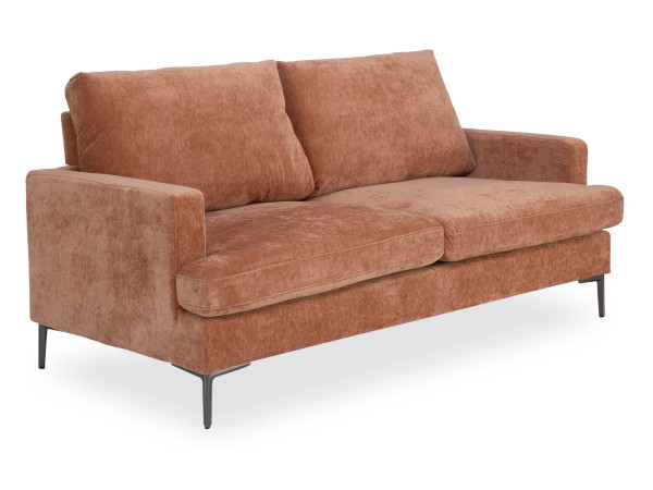 Sofa 3-Sitzer KALVIN in terracotta aus Stoff