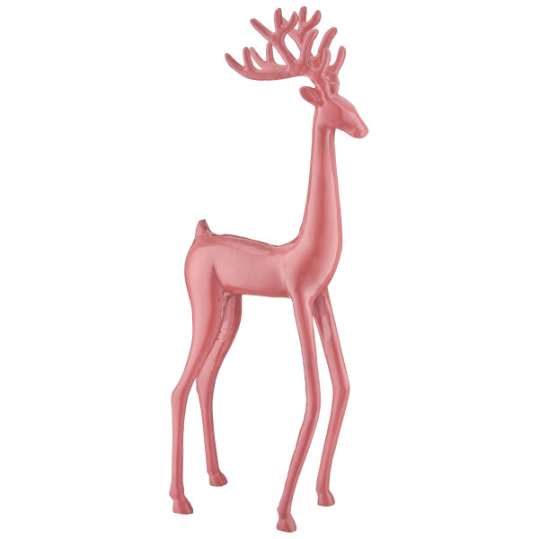 Hirsch in rosa aus Aluminium
