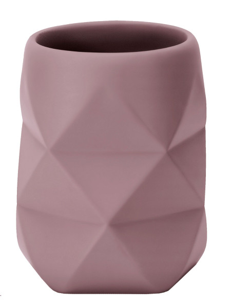 Zahnputzbecher CRACKLE in rose aus Polyresin