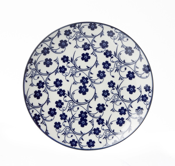 Dessertteller SAKURA in blau aus Porzellan