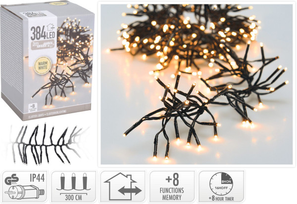 Lichterkette BLACK CLUSTER LED in schwarz aus Kunststoff