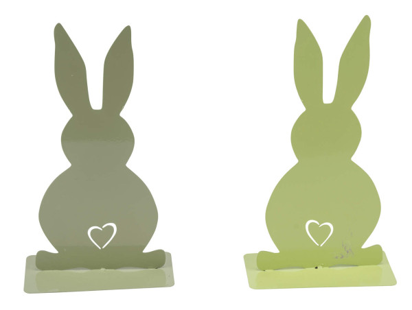 Aufsteller HASE in grün aus Metall
