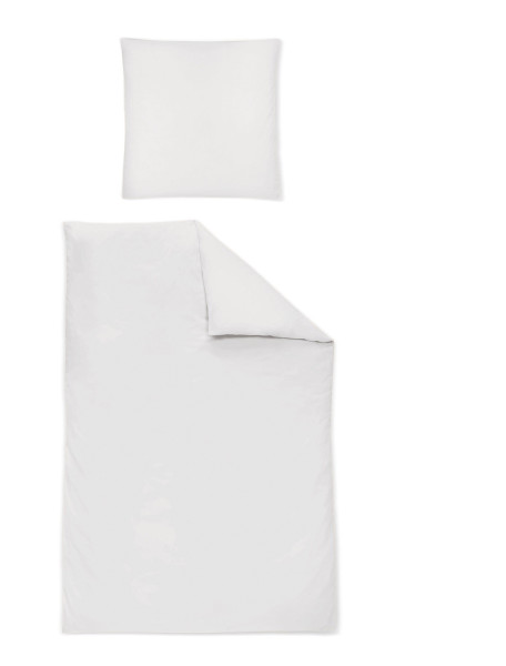 Bettwäsche PARIS Mako-Satin in silberfarben aus Baumwolle