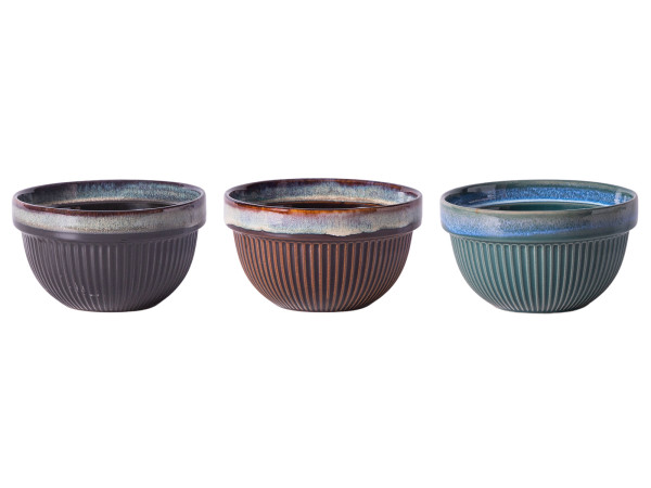 Müslischale RIPPE in mehrfarbig aus Steinzeug