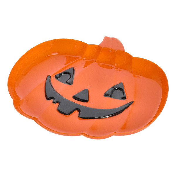 Teller HALLOWEEN KÜRBIS in orange aus Kunststoff