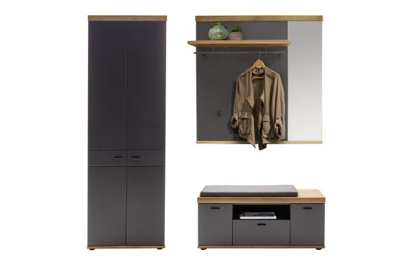 Garderobe HARPER MEDELLIN in Wildeiche aus Dekor