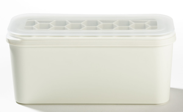 Eiswürfelform in creme aus Silikon