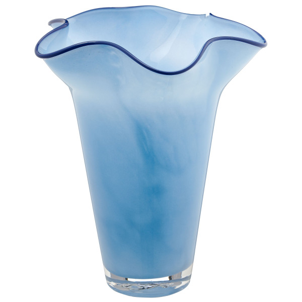 Vase CONSTRUCT in hellblau aus Glas