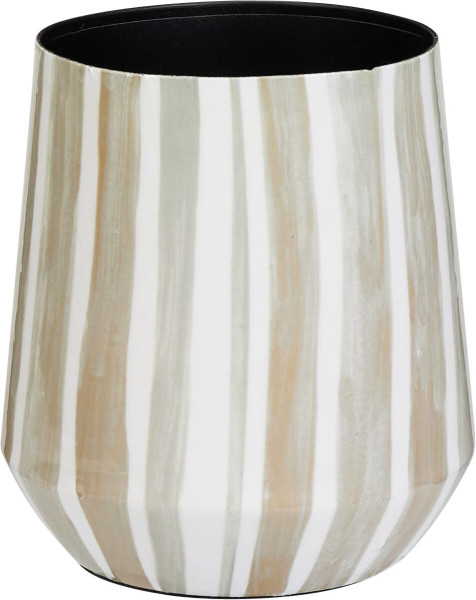 Übertopf STREIFEN in beige aus Eisen