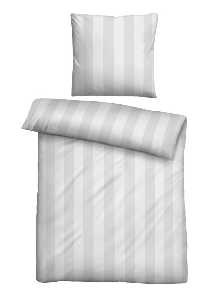 Bettwäsche Satin in grau aus Baumwolle