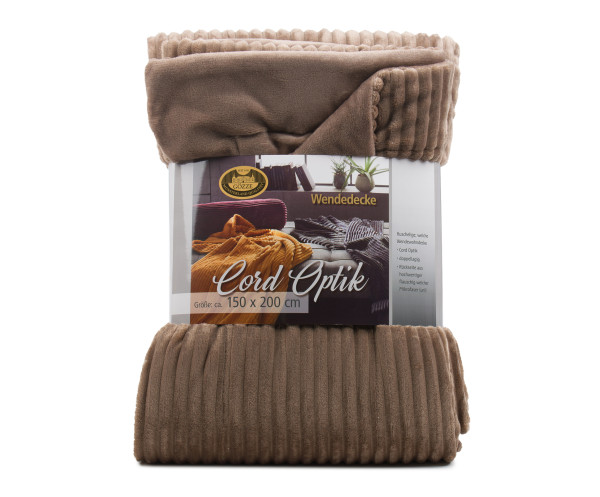Decke CORD taupe in taupe aus Polyester
