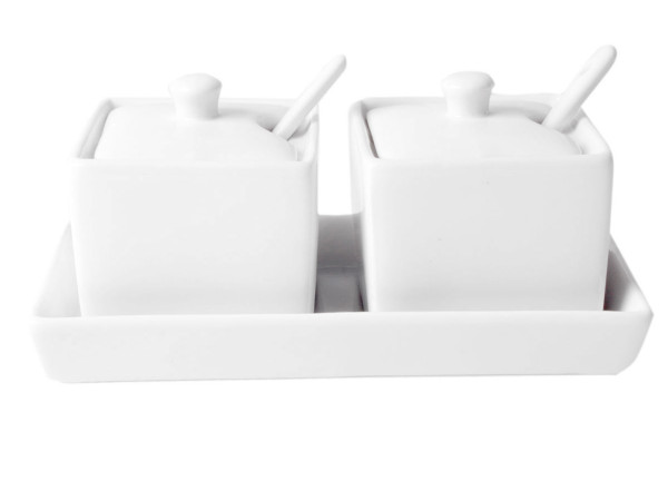 Marmeladen-Set WHITE in weiß aus Porzellan