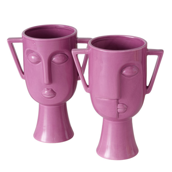 Vase FACIO in lila aus Steinzeug