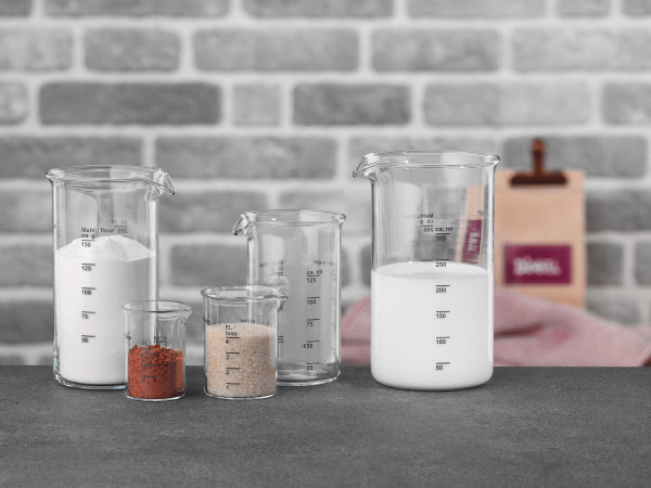 Messbecher-Set in transparent aus Glas