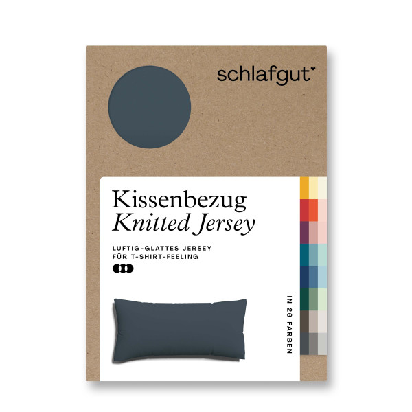 Kissenbezug Knitted Jersey in grau aus Mischgewebe