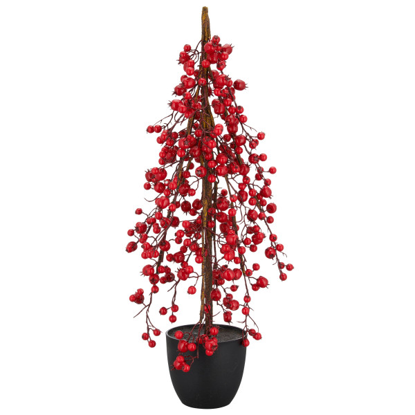 Beerenbäumchen in rot aus Kunststoff