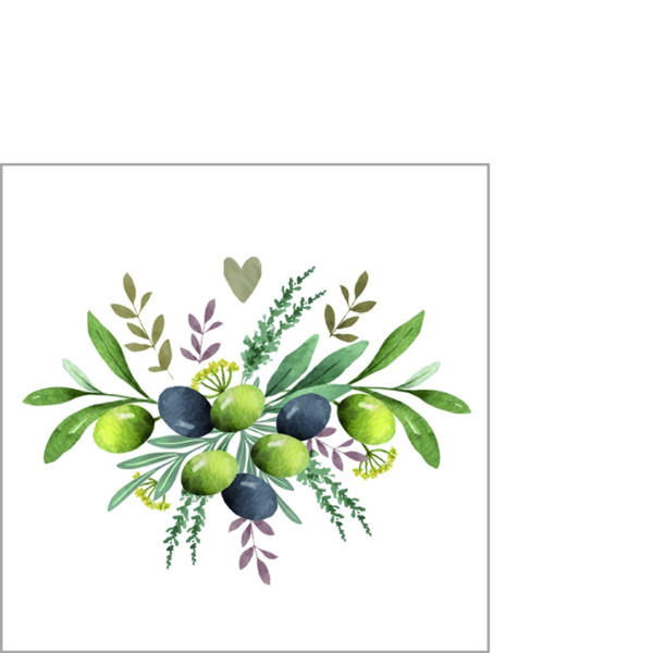 Servietten OLIVES & HERBS in bunt aus Papier